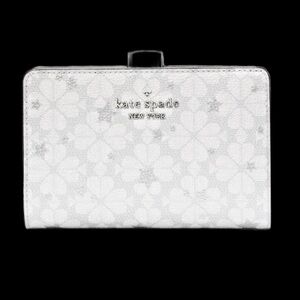 Authentic Kate spade Spade Flower Medium Bifold Wallet in Silver/Grey - NWOT